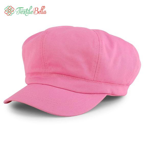 Crew Newsboy Cap with Elastic Back - Pink