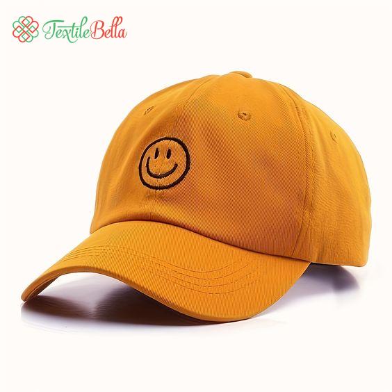 Embroidery Happy Face Baseball Cap