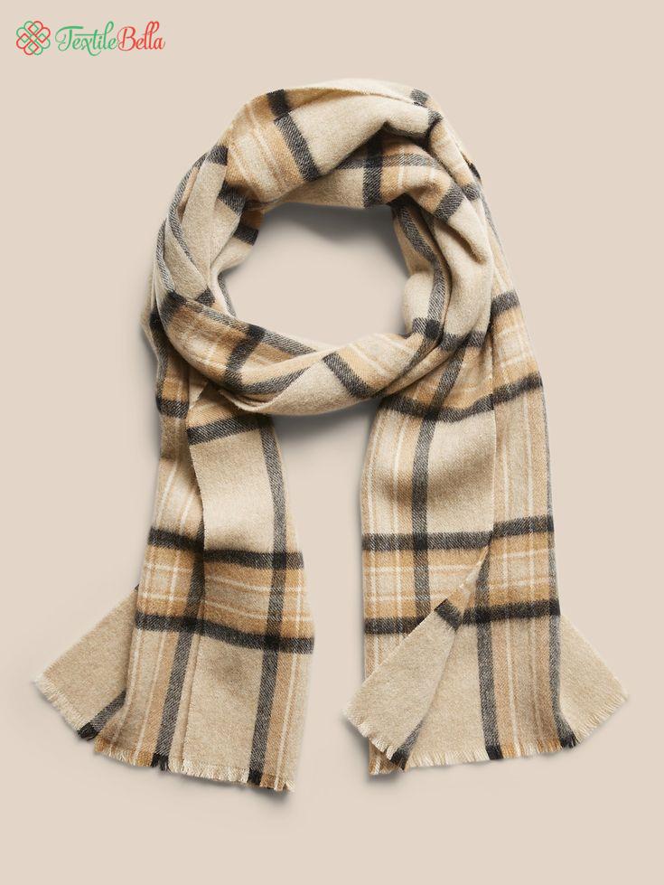 Plaid Wool Scarf Banana