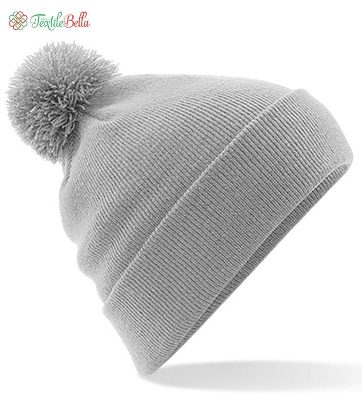 Pompom Winter Beanie Hat for Unisex (Grey)