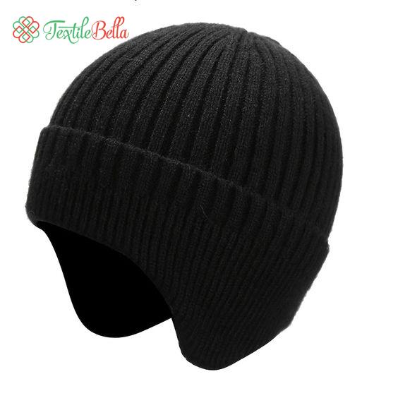 beanie with ear protection (black)